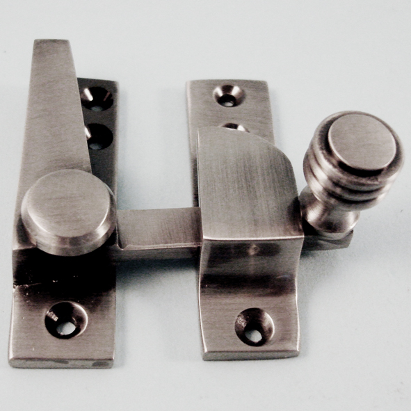 THD184/AN • Non-Locking • Antique Nickel • Straight Arm Reeded Knob Sash Fastener